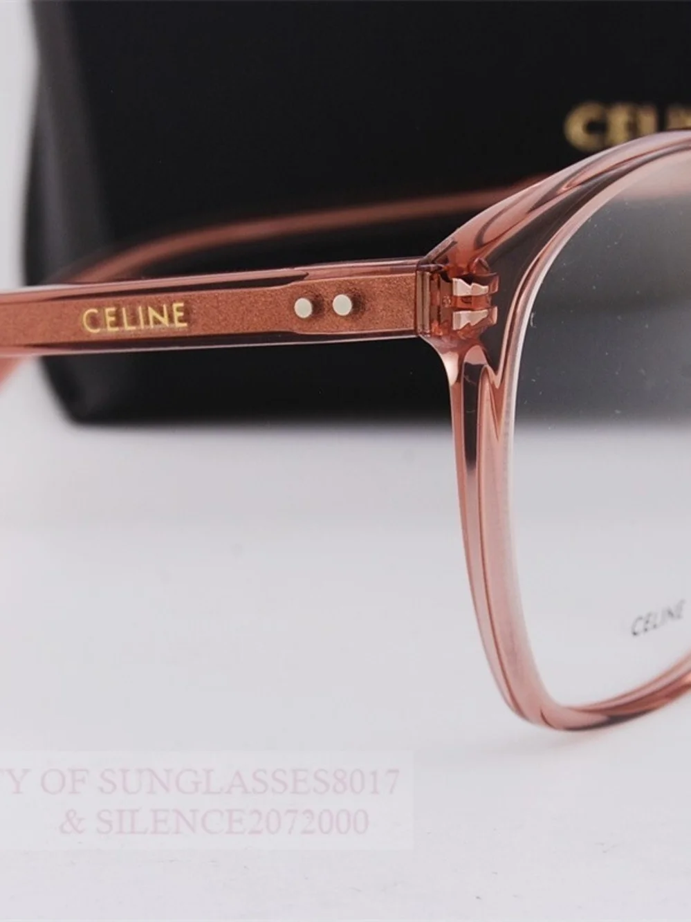 Nwt Authentic Celine Women's Rose-Tinted Transparent Optical Glasses